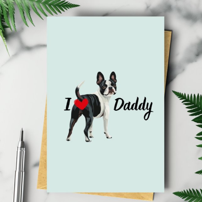 Funny Boston Terrier From Pet Dog Butt Fathers Day Thank You Card (Creator Uploaded)