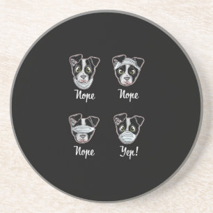 Funny Boston Terrier Gift Mouth Nose Mask Dogs T-S Coaster