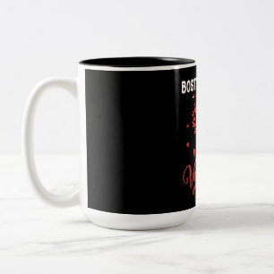 Funny Boston Terrier Is My Valentine Two-Tone Coffee Mug