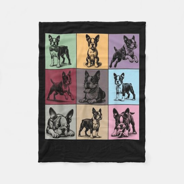 Funny Boston Terrier Quote In My Boston Terrier Er Fleece Blanket (Front)