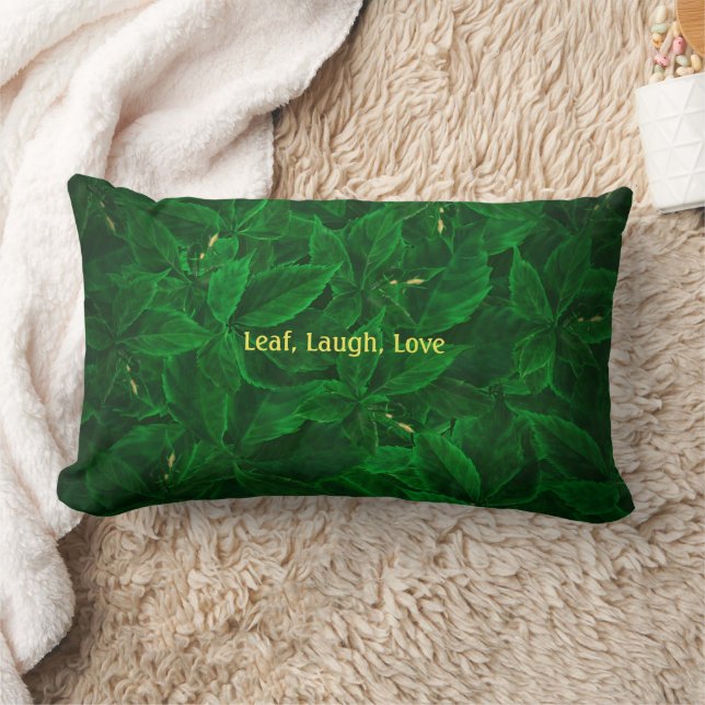 Funny Botanical Greenery Leaf Laugh Love Pillow (Blanket)