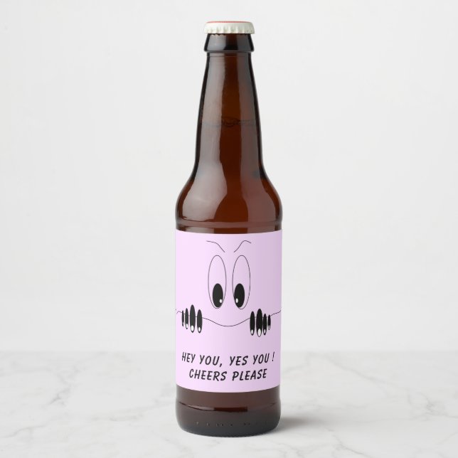 Funny Bottle Labels Curiosity Eyes - Custom Text (Front)
