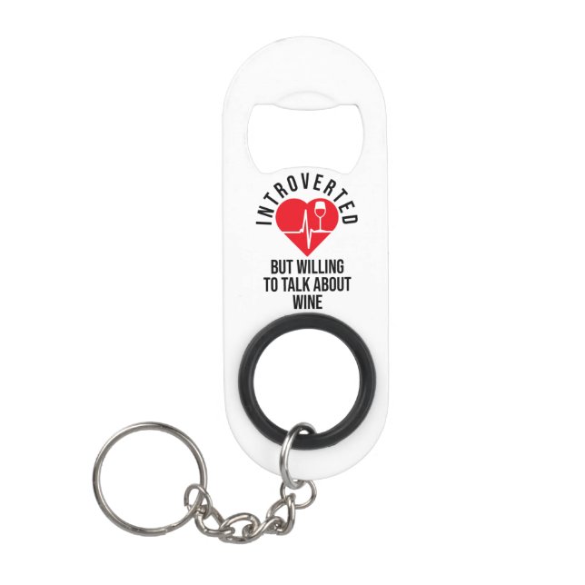 Funny Bottle Opener For Introverted People Keychain Bottle Opener (Front)