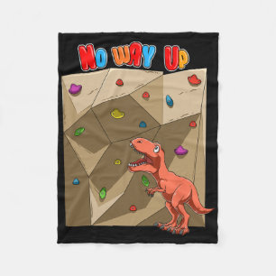Funny Bouldering And Rock Climbing Trex Fleece Blanket