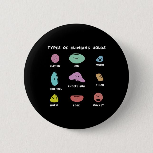 Funny Bouldering Boulderer Indoor Rock Wall Climbe 2 Inch Round Button (Front)