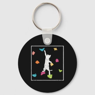 Funny Bouldering Cat Climber Cute Kitten Cats Rock Keychain