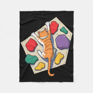 Funny Bouldering Cat – Rock Climbing And Cat Lover Fleece Blanket