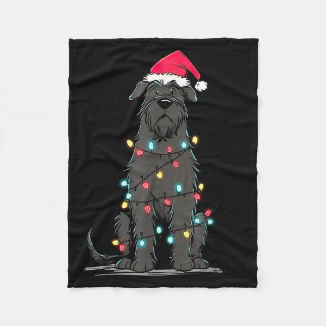 Funny Bouvier Des Flandres Christmas Graphics Dog  Fleece Blanket (Front)