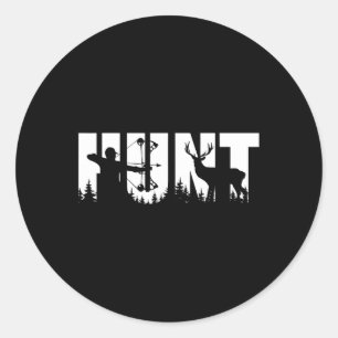 Funny Bow Hunting Deer For Hunter And Archery Hunt Classic Round Sticker