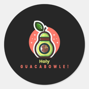 Funny Bowler Holy Guacabowle Avocado  Classic Round Sticker