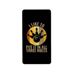 Funny Bowler Quote Retro Vintage Bowling Ball Label