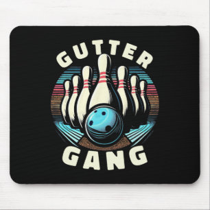 Funny Bowlers Gift For Men Women Vintage Gutter Ga Mouse Pad