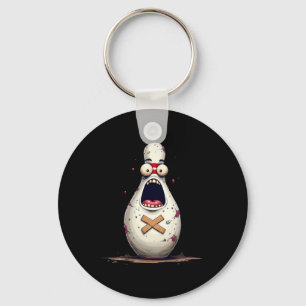 Funny Bowlers Scared Bowling Pin Graphic For Men W Keychain
