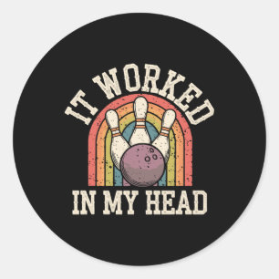Funny Bowling 4 Classic Round Sticker