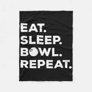 Funny Bowling Art For Men Women Kids Bowling Playe Fleece Blanket