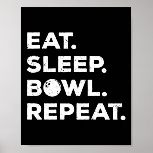 Funny Bowling Art For Men Women Kids Bowling Playe Poster