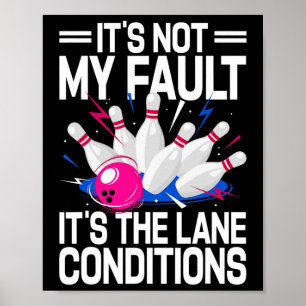Funny Bowling Art For Women Men Bowler Bowling Poster
