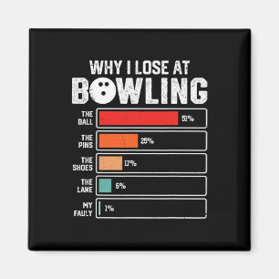 Funny Bowling Bowler Men Women Kids Why I Lose At Magnet