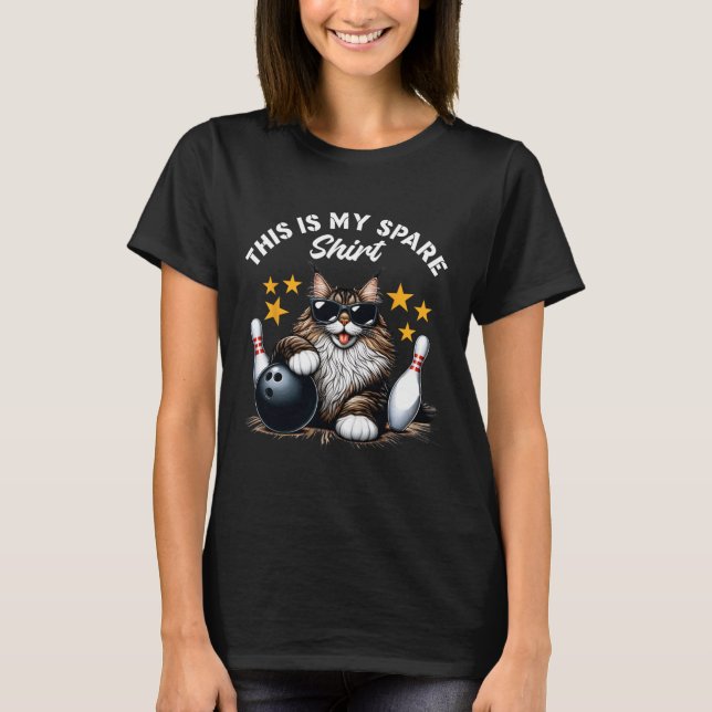Funny Bowling Cat Artwork Funny Cat Bowling This I T-Shirt (Front)