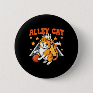 Funny Bowling Cat Pun Alley Cat 2 Inch Round Button