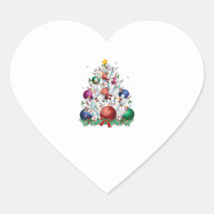 funny bowling christmas tree light xmas sport love heart sticker