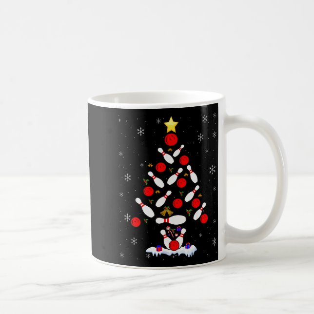 Funny Bowling Christmas Tree Lights Xmas For Men W Coffee Mug (Right)