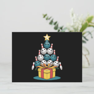 Funny Bowling Christmas Tree Lights Xmas Gifts Holiday Card