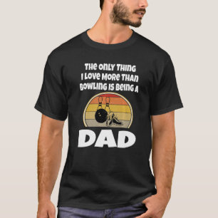 Funny Bowling Dad Bowler Father Retro Sunset Ball T-Shirt