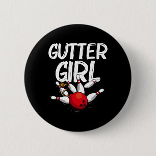 Funny Bowling Design For Girls Women Bowler Bowlin 2 Inch Round Button