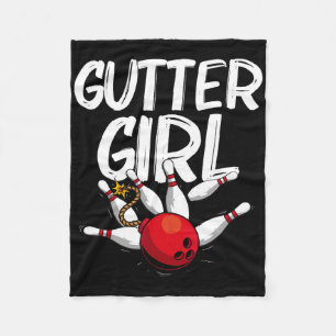 Funny Bowling Design For Girls Women Bowler Bowlin Fleece Blanket