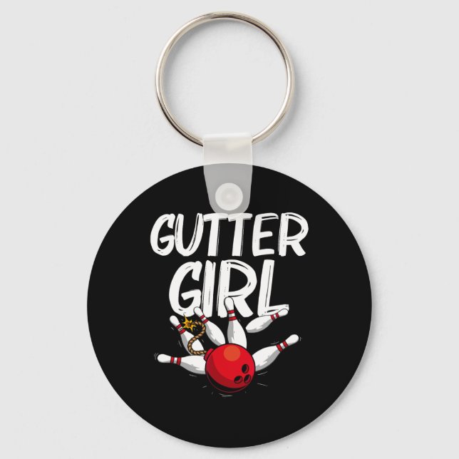 Funny Bowling Design For Girls Women Bowler Bowlin Keychain (Front)