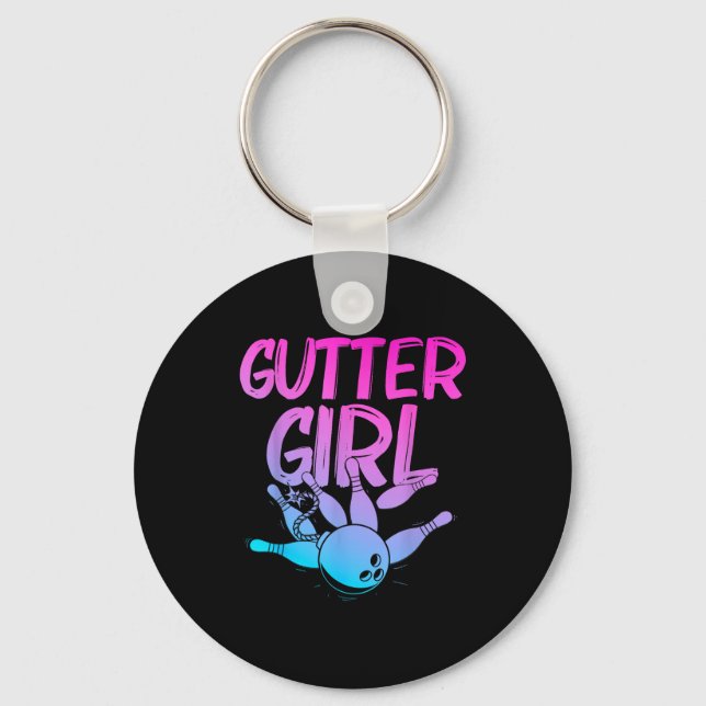 Funny Bowling Design For Girls Women Bowler Bowlin Keychain (Front)