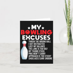 Funny Bowling Excuses For Bowler  Card