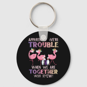 Funny Bowling Flamingo Keychain