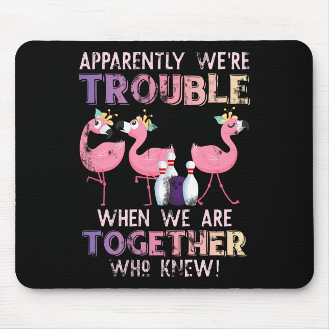 Funny Bowling Flamingo  Mouse Pad (Front)