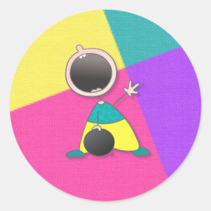 Funny Bowling Funny Kid Bowling Classic Round Sticker