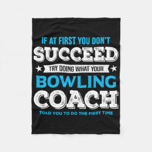Funny Bowling Game Design For Coach - Men's Adult Fleece Blanket