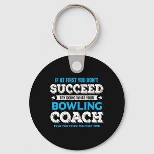 Funny Bowling Game Design For Coach - Men's Adult Keychain