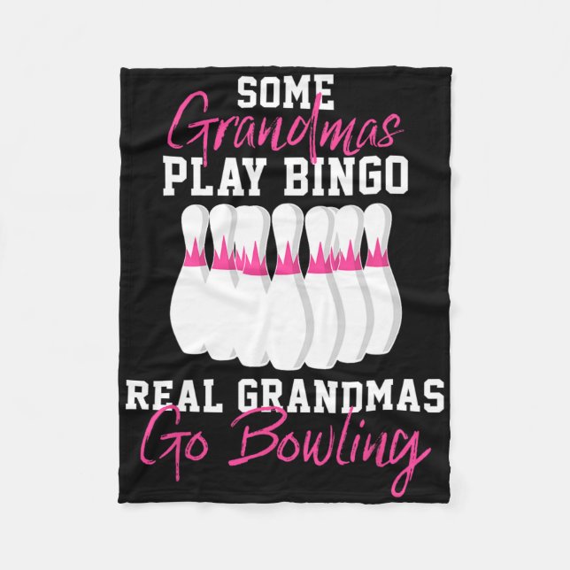 Funny Bowling Gift For Grandma  Fleece Blanket (Front)