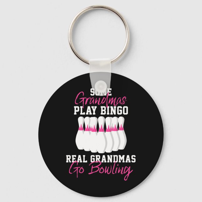 Funny Bowling Gift For Grandma  Keychain (Front)