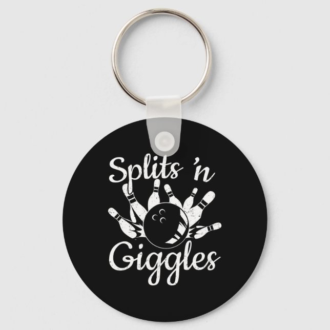Funny Bowling Gifts - Splits N Giggles  Keychain (Front)