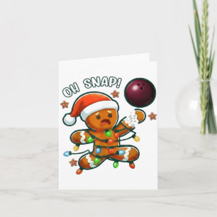 Funny Bowling Gingerbread Cookie Lights Oh Snap Gi Card