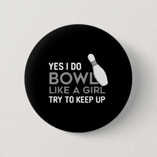 Funny Bowling Girl Player Game Bowler Enthusiast Q 2 Inch Round Button