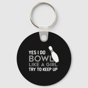Funny Bowling Girl Player Game Bowler Enthusiast Q Keychain