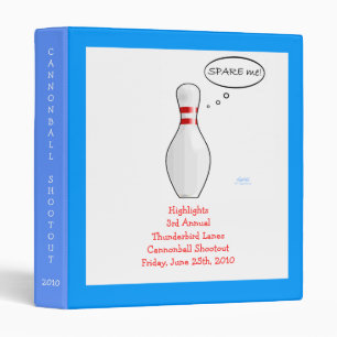 Funny Bowling Highlights Photo Scrapbook Custom Binder