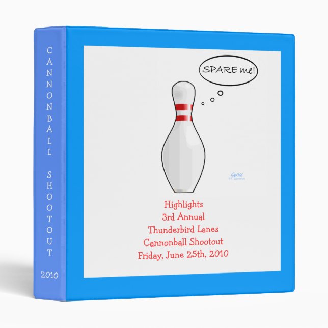 Funny Bowling Highlights Photo Scrapbook Custom Binder (Front/Spine)