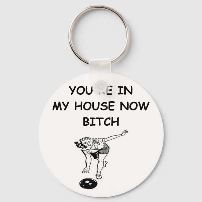 funny bowling joke keychain (Front)