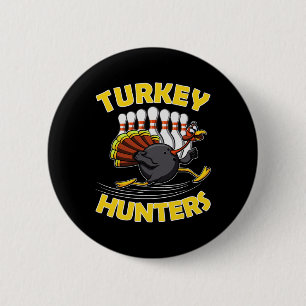 Funny Bowling Kids Turkey Hunters 2 Inch Round Button