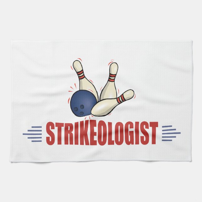 Funny Bowling Kitchen Towel (Horizontal)