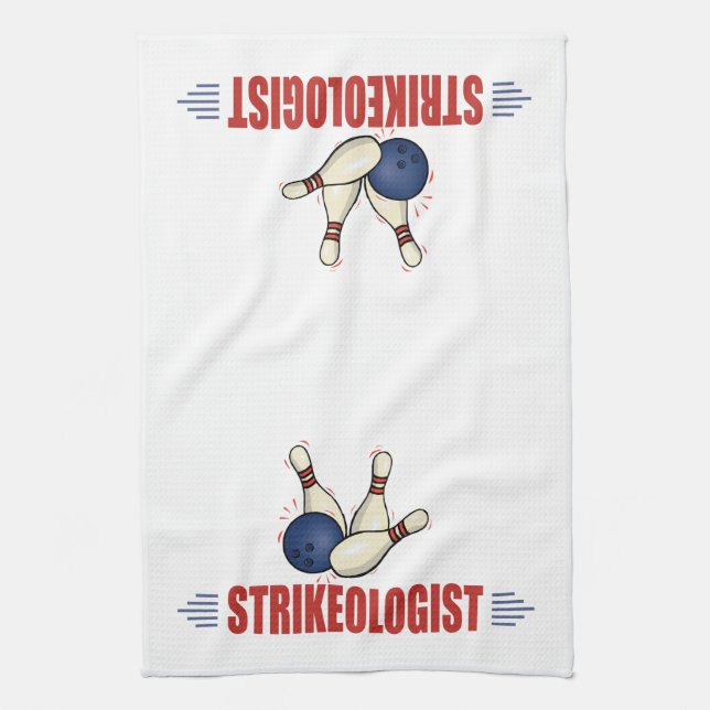 Funny Bowling Kitchen Towel (Vertical)